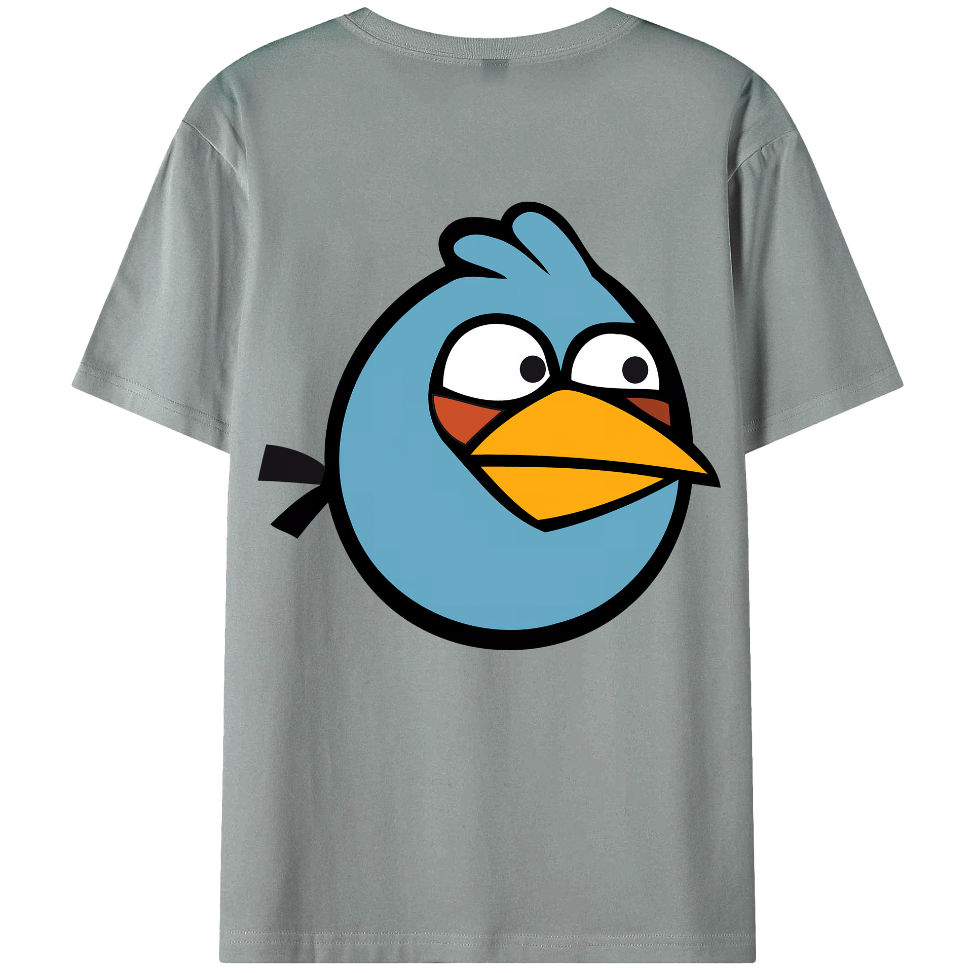 （画像用） Angry Birds アングリーバード 綿100％ メンズ半袖Tシャツ（バックプリント） 通気性